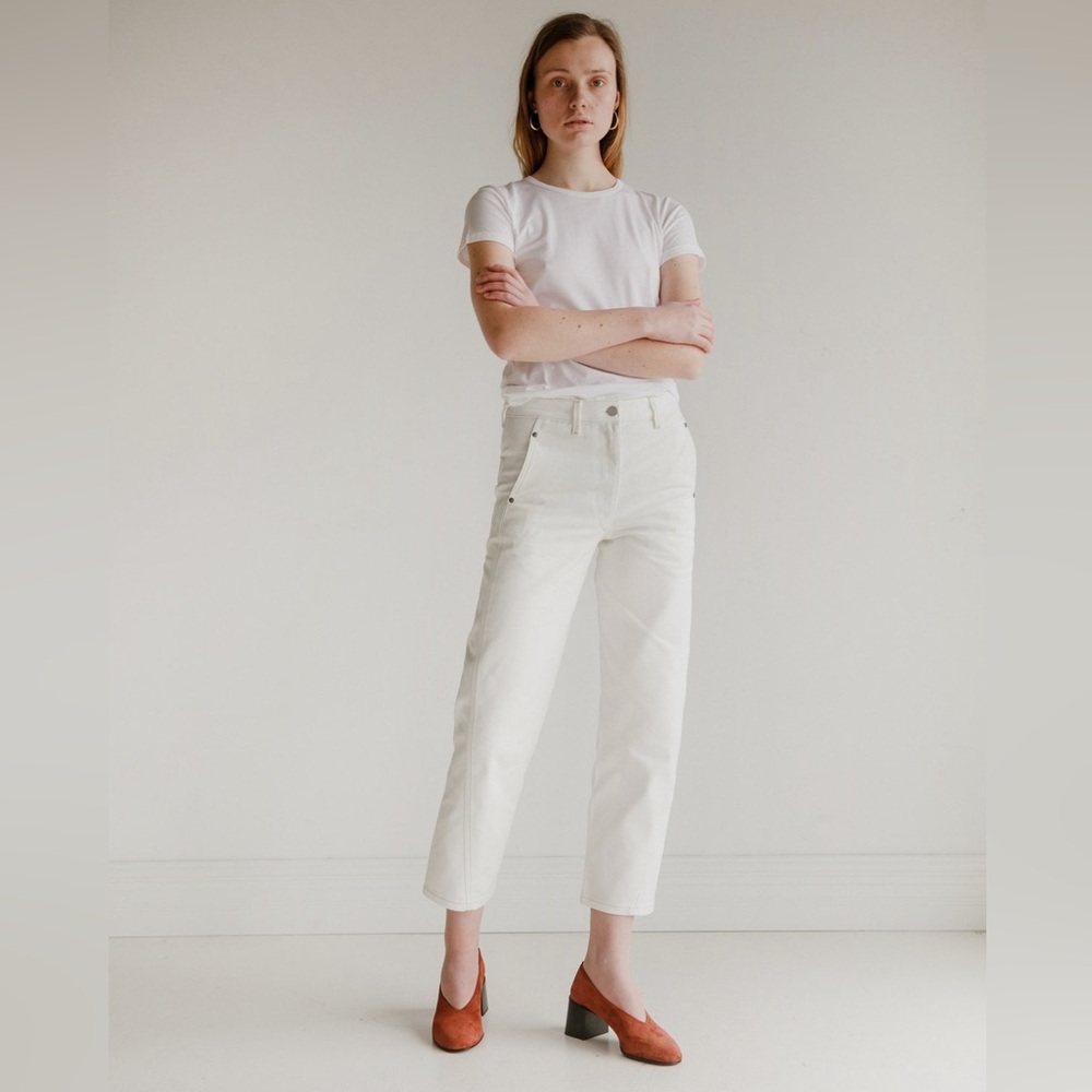 Lemaire women’s twisted seam off white jeans 
Sz- 40/ US 8/10
